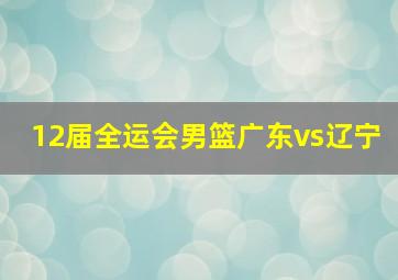 12届全运会男篮广东vs辽宁