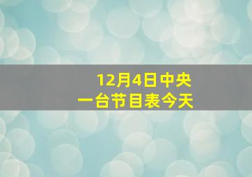 12月4日中央一台节目表今天