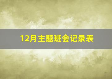 12月主题班会记录表