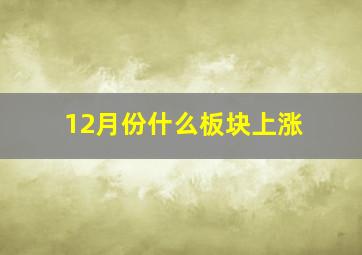 12月份什么板块上涨