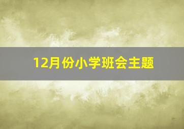 12月份小学班会主题