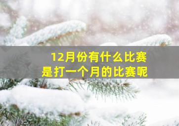 12月份有什么比赛是打一个月的比赛呢