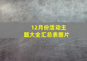 12月份活动主题大全汇总表图片