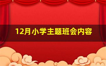 12月小学主题班会内容