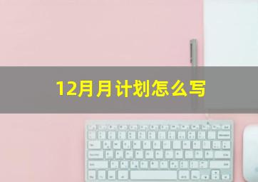 12月月计划怎么写