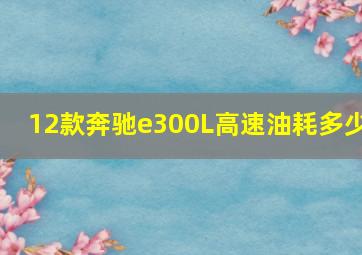 12款奔驰e300L高速油耗多少