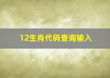 12生肖代码查询输入