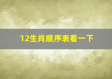 12生肖顺序表看一下