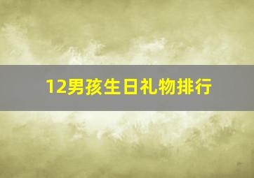 12男孩生日礼物排行