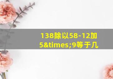 138除以58-12加5×9等于几