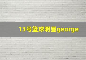 13号篮球明星george