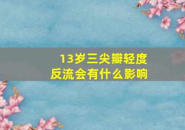 13岁三尖瓣轻度反流会有什么影响