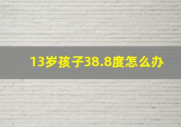 13岁孩子38.8度怎么办