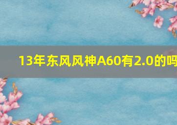 13年东风风神A60有2.0的吗