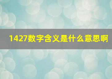 1427数字含义是什么意思啊