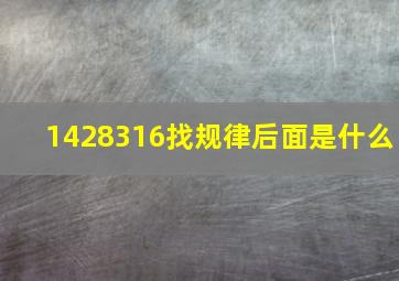 1428316找规律后面是什么