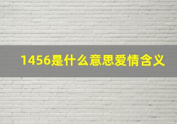 1456是什么意思爱情含义