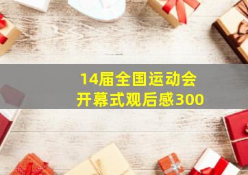 14届全国运动会开幕式观后感300