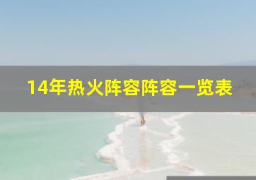 14年热火阵容阵容一览表