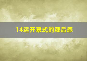 14运开幕式的观后感