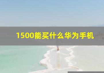 1500能买什么华为手机