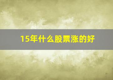 15年什么股票涨的好