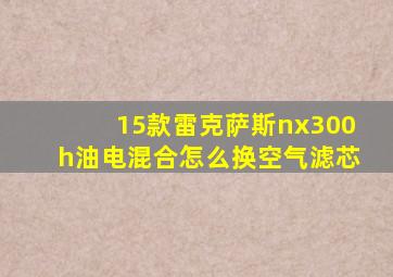 15款雷克萨斯nx300h油电混合怎么换空气滤芯