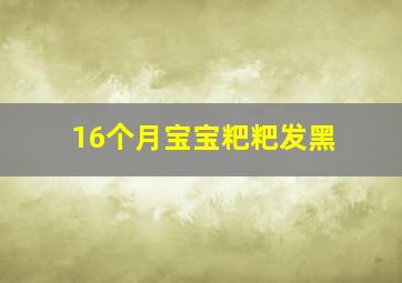 16个月宝宝粑粑发黑