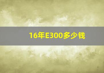 16年E300多少钱