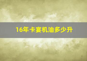 16年卡宴机油多少升