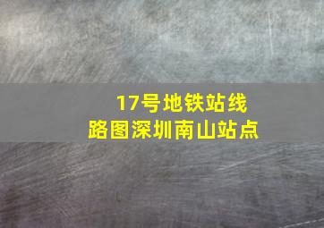 17号地铁站线路图深圳南山站点