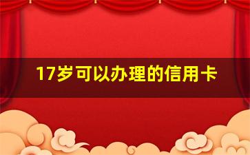 17岁可以办理的信用卡