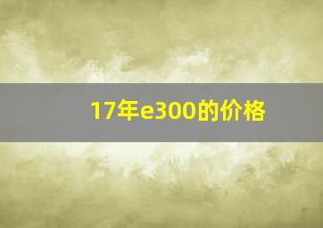 17年e300的价格