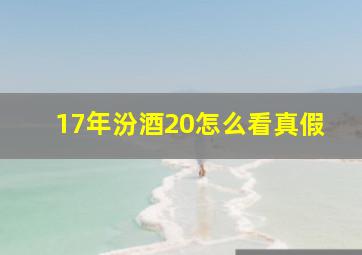 17年汾酒20怎么看真假