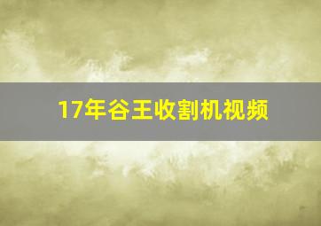 17年谷王收割机视频