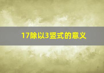 17除以3竖式的意义