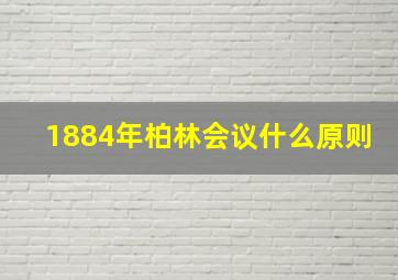 1884年柏林会议什么原则