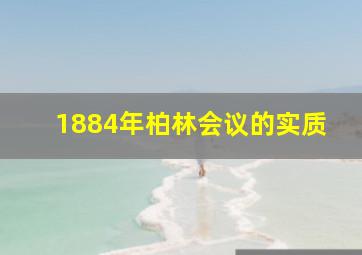 1884年柏林会议的实质