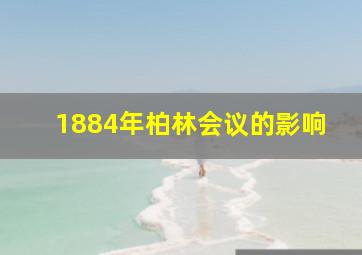 1884年柏林会议的影响