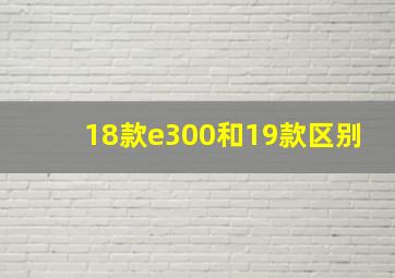 18款e300和19款区别