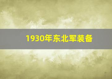 1930年东北军装备