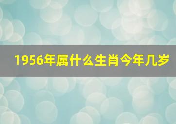 1956年属什么生肖今年几岁