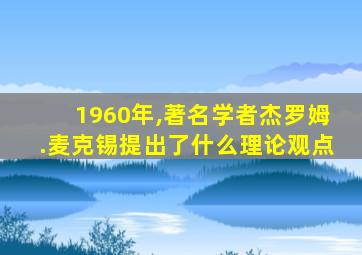 1960年,著名学者杰罗姆.麦克锡提出了什么理论观点