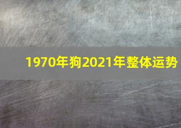 1970年狗2021年整体运势