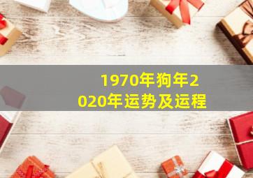 1970年狗年2020年运势及运程