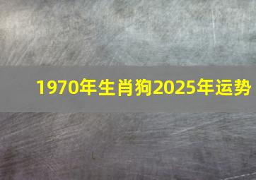 1970年生肖狗2025年运势