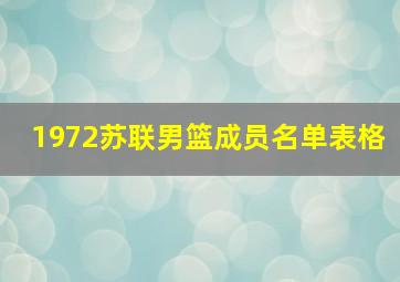 1972苏联男篮成员名单表格