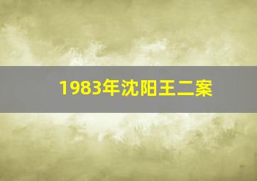 1983年沈阳王二案