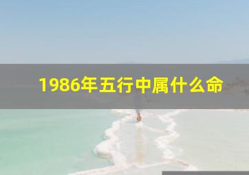 1986年五行中属什么命