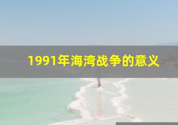 1991年海湾战争的意义